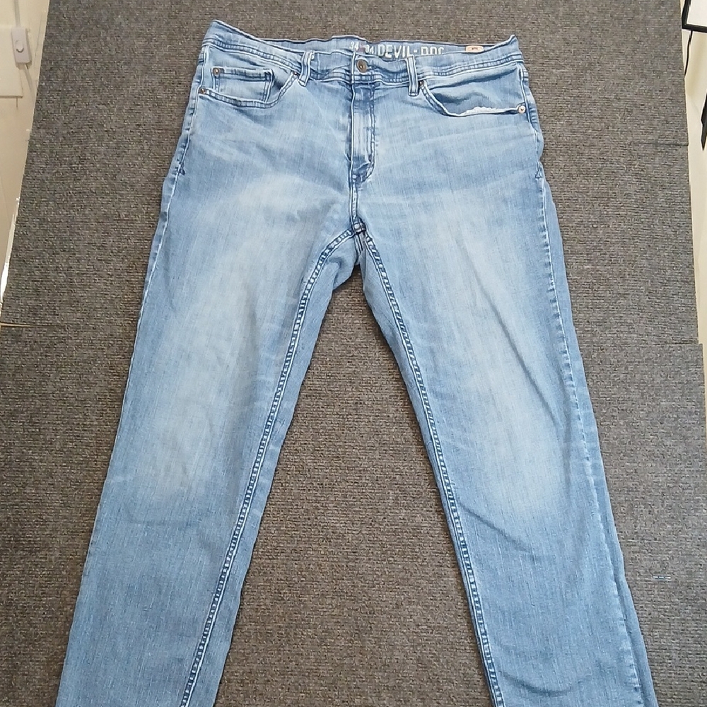 Mens Devil-Dog Medium Wash Jeans Sz 34/34
